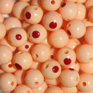 Image of TroutBeads | Blood Dot Peach Fuzz; 8 mm
