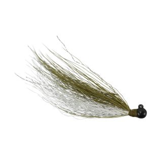 Image of VooDoo Custom Tackle Steelhead Bucktail Jig | Black-Olive White; 1/8 oz.