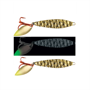 Image of Moonshine Two-Faced Shiver Spoon | Hammered Gold; 1/12 oz.