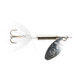 Image of Worden's Original Rooster Tail | Chrome White Tail; 1/16 oz.