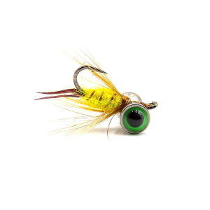 Image of Widow Maker Lures Tungsten Hammer Fly Ice Jig | Yellow; 14
