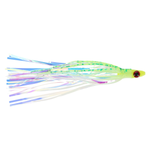 Image of Silver Horde Ace Hi Needlefish Trolling Fly | Glow Chartreuse Spatter Back; 4 1/2 in.