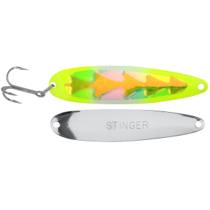 Image of Michigan Stinger Standard Spoon | UV Yellow Jeans; 3 3/4 in.