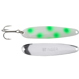 Image of Michigan Stinger Standard Spoon | Green Dot Glo; 3 3/4 in.