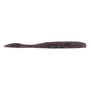 Image of Berkley PowerBait MaxScent Flat Worm Soft Bait | Smoke Black Purple; 3.6 in.