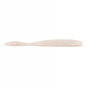 Image of Berkley PowerBait MaxScent Flat Worm Soft Bait | White Pearl; 3.6 in.