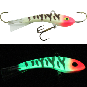 Image of Moonshine Lures Fat Bottom Shiver Minnow | Glow Bloody Nose; 2 1/4 in.