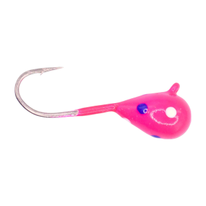 Image of Kenders Tungsten D-Style Jig - Large Hook | Pink-White-Purple Spot Glow; 5 mm