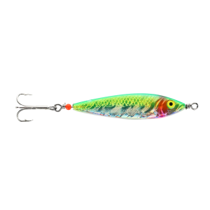 Image of Buzz Bomb Spinnow Jigging Spoon | Green Holographic; 11/16 oz.