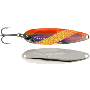 Image of Michigan Stinger Stingray Spoon | Orange Edge Blue UV; 4 1/4 in.