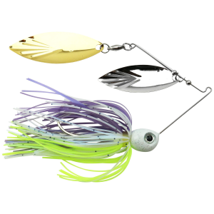 Image of Accent River Special Double Willow Spinnerbait | Nickel-Gold Blades - Purple Crush Skirt; 3/4 oz.
