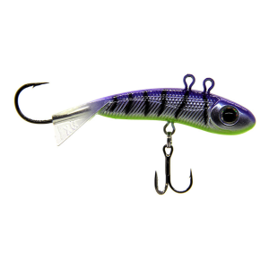 Image of WalleyeX Kamikaze Jigging Bait | Chrome Tiger; 3/4 oz.