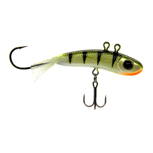 Image of WalleyeX Kamikaze Jigging Bait | Green Perch; 3/4 oz.
