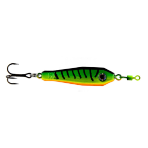 Image of WalleyeX XSlab Jigging Spoon | Fire Tiger; 1 oz.