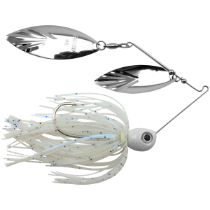 Image of Accent River Special Double Willow Spinnerbait | Nickel/Nickel Blades - Blue Glimmer Skirt; 3/8 oz.