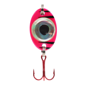 Image of Fish Daddy Dirty Bomb Pink Tiger Spoon | Blinking Blue; 1/4 oz.