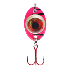 Image of Fish Daddy Dirty Bomb Pink Tiger Spoon | Blinking Red; 1/4 oz.