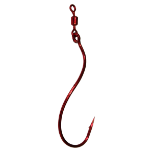 Image of Walleye Gear Death Roll Swivel Hooks | Red; 1/0