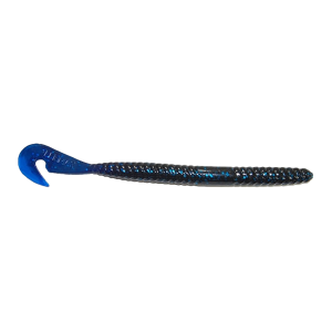 Image of Gambler Lures Burner Worm | Black-Blue Glitter - Blue Tail; 7 in.