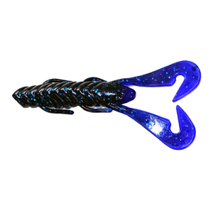 Image of Gambler Lures Burner Craw Soft Bait | Black-Blue - Blue Tip; 4 in.