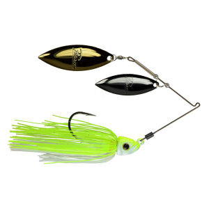 Image of Picasso Lures Titanium Double Willow Spinnerbait | Nickel-Gold Blades - Chartreuse-White; 3/8 oz.