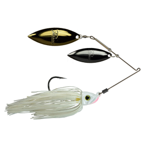 Image of Picasso Lures Titanium Double Willow Spinnerbait | Nickel-Gold Blades - White-Pearl; 1/2 oz.