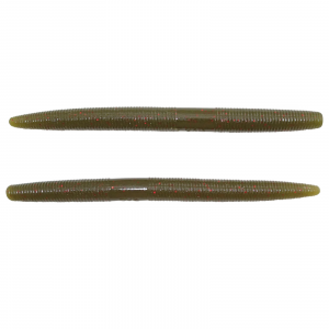 Image of Yamamoto Original Senko Worms | Light Green Pumpkin/Red; 5 in.