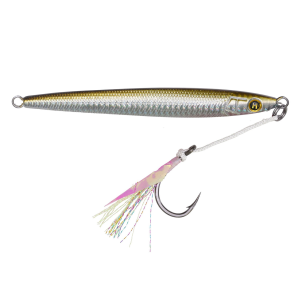 Image of Hogy Sand Eel Jig with Teaser Assist Hook | Olive; 3 1/2 oz.