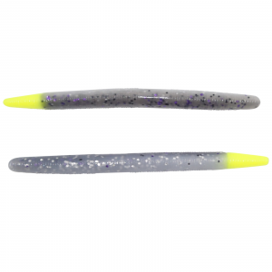 Image of Yamamoto Original Senko Worms | Smoke/Pearl Blue Laminate (Chartreuse Tip); 5 in.