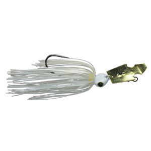 Image of Picasso Lures Shock Blade Gen 2 Bladed Jig | Gold Blade - White Pearl; 1/2 oz.