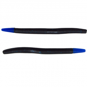 Image of Yamamoto Original Senko Worms | Black w/ Large Blue Flake (Blue Tip); 5 in.