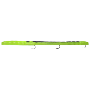 Image of K & E Tackle Bass Stopper Rigged Worm | Chartreuse & Black