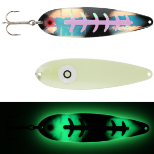 Image of Moonshine Lures Trolling Spoon | Exclusive Color - Double Icy Bow Tie; 5 in.