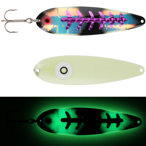 Image of Moonshine Lures Trolling Spoon | Exclusive Color - Double Raspberry Bow Tie; 4 in.