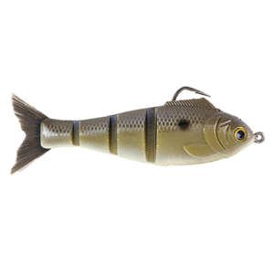 Image of Bucca Brand Weedless Baby Bull Shad Soft Swimbait | Gizzard Shad; 4 1/2 in.