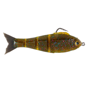 Bucca Brand Weedless Baby Bull Shad Soft Swimbait | Green Pumpkin Bluegill; 4 1/2 in.