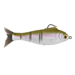 Image of Bucca Brand Weedless Baby Bull Shad Soft Swimbait | Shiner; 4 1/2 in.