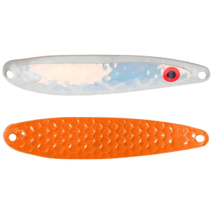 Image of Dreamweaver Super Slim Spoon | Exclusive Color - White Squiggle UV-Orange Back; 3 5/8 in.