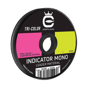 Image of Cortland Indicator Mono Leader Material | 10.5 lb.; 50 ft.; Tri-Color - Chartreuse-Black-Pink