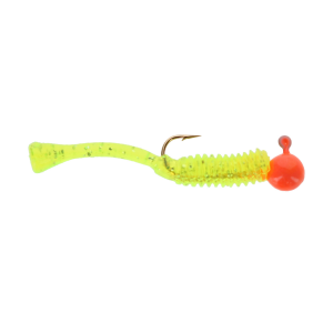 Image of Cubby Mini-Mite Jigs | Orange/Clear Chartreuse-Glitter; 1/32 oz.