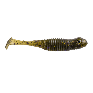 Image of Great Lakes Finesse Dropkick Shad | Green Pumpkin; 3 1/4 in.