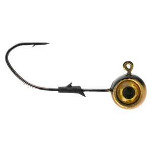 Image of Eagle Claw Lazer Sharp Pro-V Tungsten Pill Jig Head | Gold Shiner; 3/8 oz.