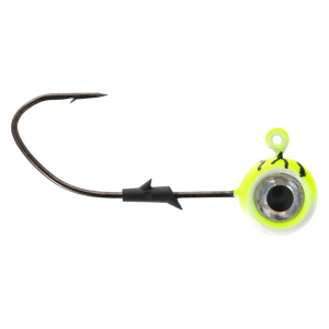 Image of Eagle Claw Lazer Sharp Pro-V Tungsten Pill Jig Head | Chartreuse Tiger Glow; 1/4 oz.