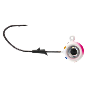Image of Eagle Claw Lazer Sharp Pro-V Tungsten Pill Jig Head | Pink Wonderbread Glow; 1/4 oz.