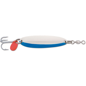 Image of Luhr Jensen Krocodile Spoon | Chrome-Neon Blue; 3/4 oz.