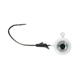 Image of Eagle Claw Lazer Sharp Pro-V Eagle Eye Ball Jig Head | Pearl White Glow; 1/4 oz.