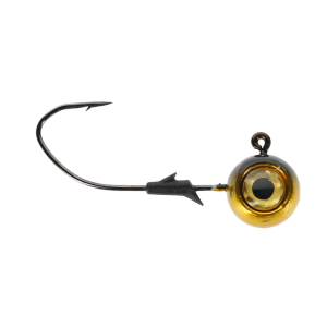 Image of Eagle Claw Lazer Sharp Pro-V Eagle Eye Ball Jig Head | Gold Shiner; 1/8 oz.