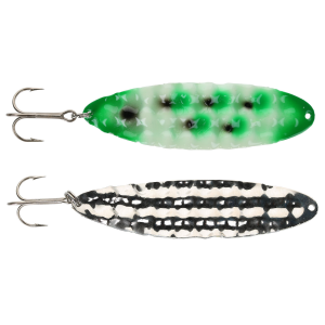 Image of Moonshine Lures Hammered Moonchip Spoon | Green Jeans; 5 in.