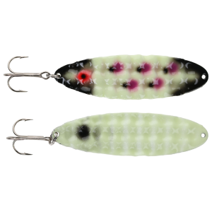 Image of Moonshine Lures Hammered Moonchip Spoon | Raspberry Double; 5 in.