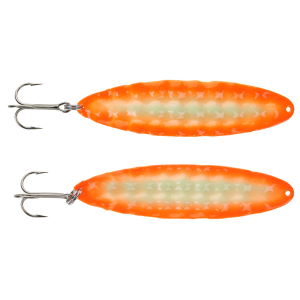Image of Moonshine Lures Hammered Moonchip Spoon | Orange Slice Double; 4 in.
